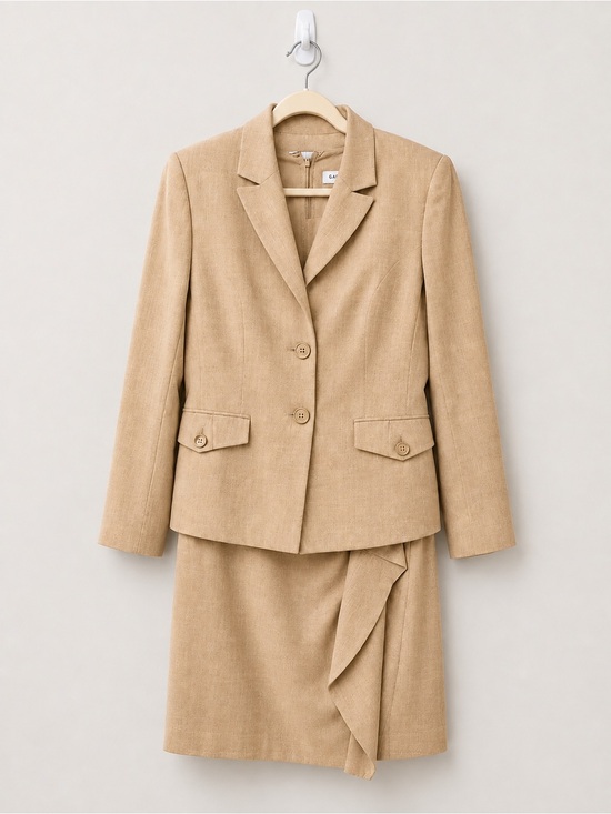 Calvin Klein Jackets & Blazers - Calvin Klein Tan Sheath Dress & Blazer 2-Piece Suit Set Career Wear- NWOT Sz 12